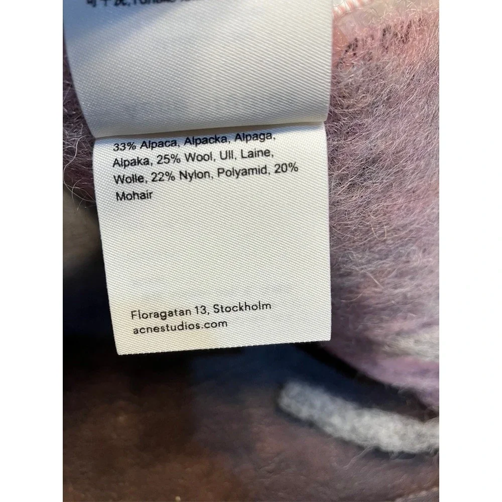 Acne Pink and Gray Striped Scarf - Picture 4 of 10